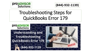 Troubleshooting steps for QuickBooks Error 179