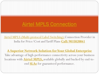 Airtel MPLS (Multi-protocol Label Switching) Connection Provider India | Call: 9035020041