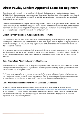 More About Fast Approval Payday Loans
