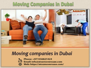 Moving Companies in Dubai