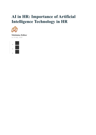 AI in HR: Importance of Artificial Intelligence Technology in HR