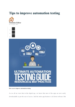 Tips to improve automation testing