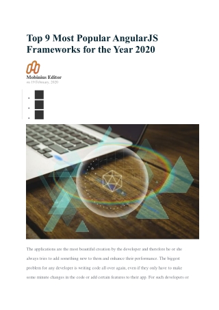 Top 9 Most Popular AngularJS Frameworks for the Year 2020