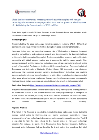 Stethoscope Market Research Report - Forecast to 2024