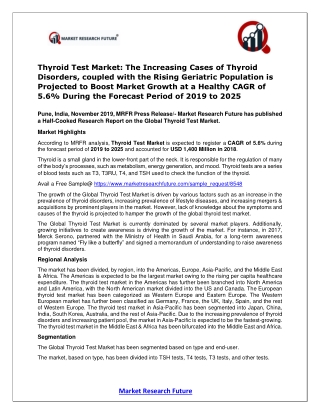 Thyroid Test Market Research Report - Global Forecast till 2025