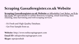 Scraping Gassaferegister.co.uk Website