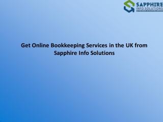 Get Online Bookkeeping Services in the UK from Sapphire Info Solutions