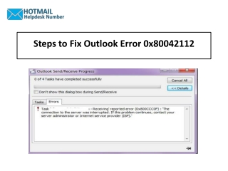 Outlook Error 0x80042112 | Steps to Fix 1-888-726-3195