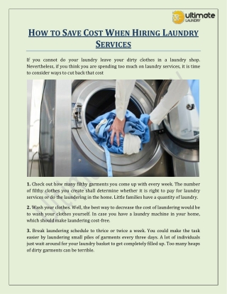 How to Save Cost When Hiring Laundry Services