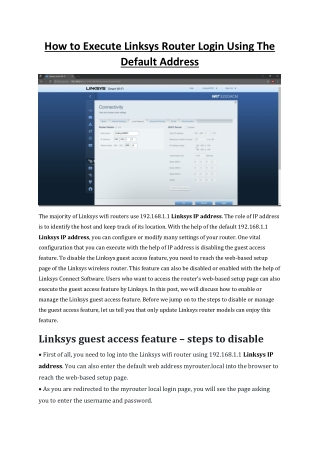 Linksys IP Address