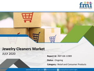 Recent Study Reveals Growth Prospects of Jewelry Cleaners Market During 2020-2030