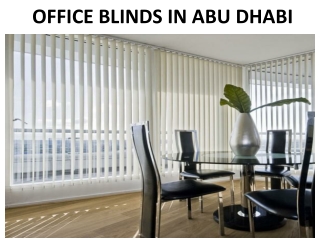 Office Blinds In Dubai