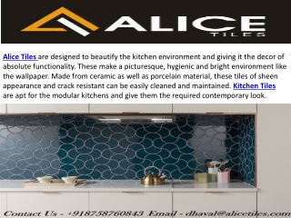 Kitchen Tiles Supplier in USA  | Alice Tiles
