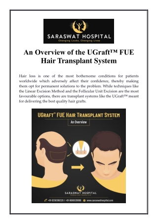 An Overview of the UGraft™ FUE Hair Transplant System