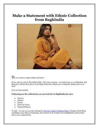 Make a Statement with Ethnic Collection from BaghIndia