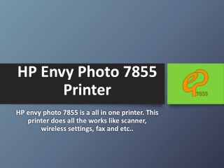 HP Envy Photo 7855 Printer Settings