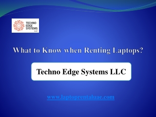 What to Know when Renting Laptops?
