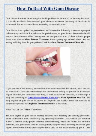 How To Deal With Gum Disease