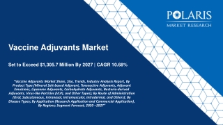 Vaccine Adjuvants Market Size Worth $1,305.7 Million By 2027 | CAGR: 10.68%