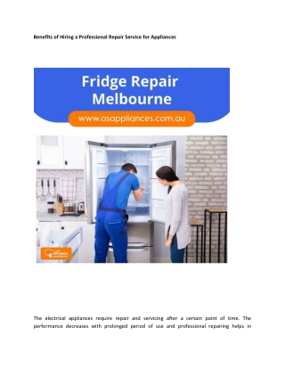 Benefits of Hiring a Professional Repair Service for Appliances