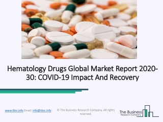 (2020-2030) Hematology Drugs Market Size, Share, Growth And Trends