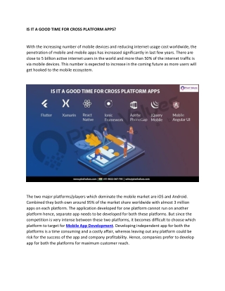 IS IT A GOOD TIME FOR CROSS PLATFORM APPS?