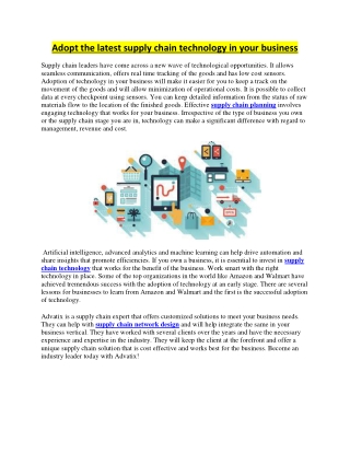 Adopt the latest supply chain technology in your business