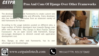 What Are The Pros And Cons Of Django Over Other Frameworks