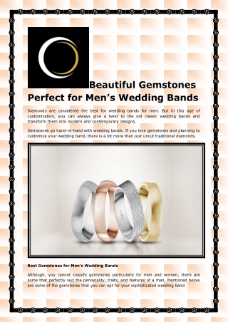 Beautiful Gemstones Perfect for Men’s Wedding Bands