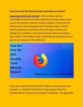 How Do I Find The AVG Security Tools Menu In Firefox?