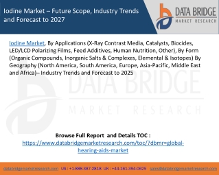 Iodine Market – Future Scope, Industry Trends and Forecast to 2027