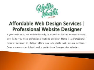 Affordable Web Design Services | Professional Website Designer