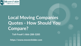 Local Moving Companies quotes - How Should you Compare?