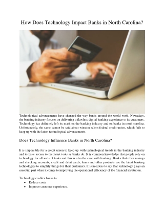 How Does Technology Impact Banks in North Carolina?