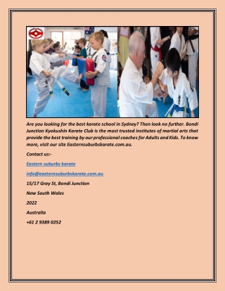 Best Karate School In Sydney | Easternsuburbskarate.com.au