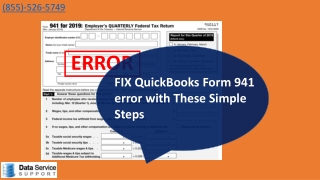 QuickBooks form 941 error!Complete troubleshooting steps