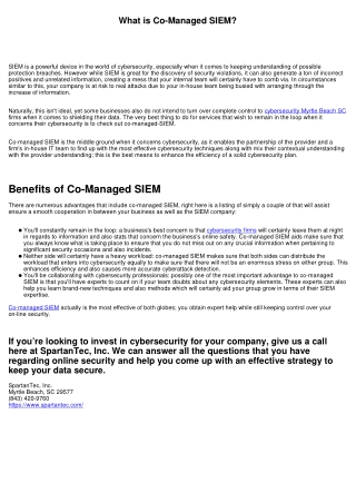 What is Co-Managed SIEM?