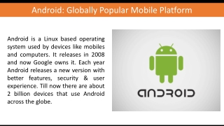 Android: Globally Popular Mobile Platform