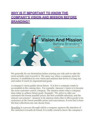 Why Is It Important To Know The Company’s Vision And Mission Before Branding?