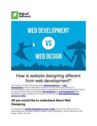 How is website designing different from web development?