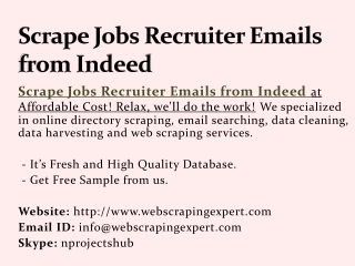 Scrape Jobs Recruiter Emails from Indeed