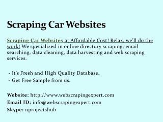 Scraping Car Websites