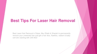 Best Tips For Laser Hair Removal