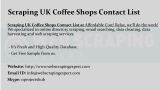 Scraping UK Coffee Shops Contact List