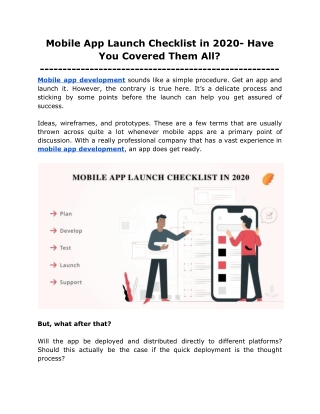 Mobile App Launch Checklist in 2020- Have You Covered Them All?