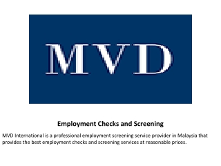 Employment Checks and Screening