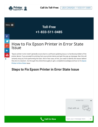 Solution For Epson Printer in Error State by Experts