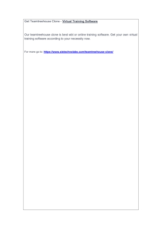 Get Teamtreehouse Clone - Virtual Training Software