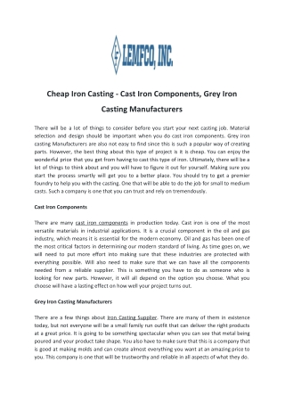 Cheap Iron Casting - Cast Iron Components, Grey Iron Casting Manufacturers