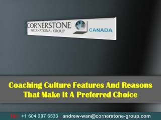 Coaching Culture Features And Reasons That Make It A Preferred Choice